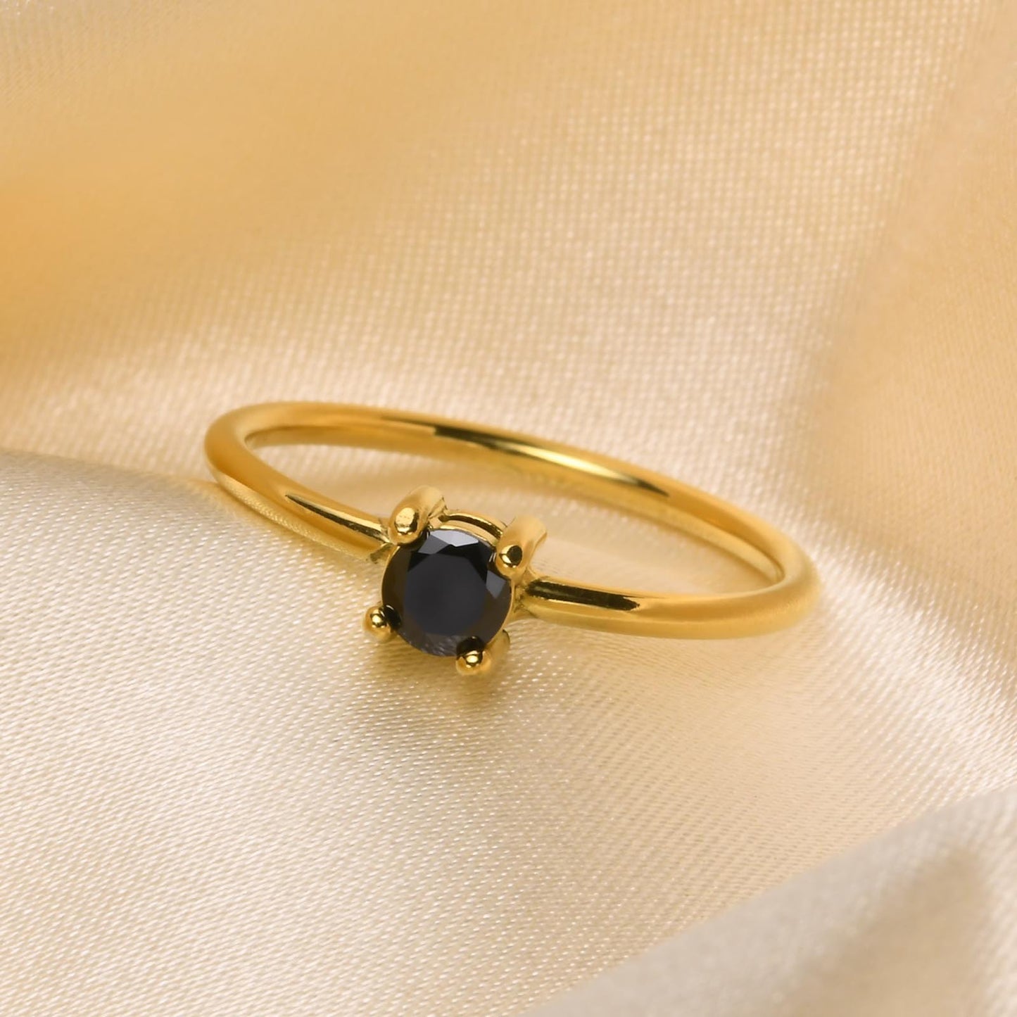 Women's Titanium Steel Black White Zircon Oval Water Drop Rings