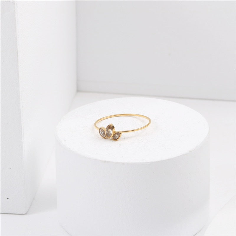 Thin Lines Single Circle Simple Titanium Steel Gold Plated Index Bracelet