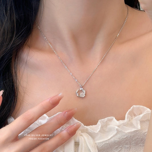 Women's Light Luxury Colorful Rose Clavicle Chain Necklaces