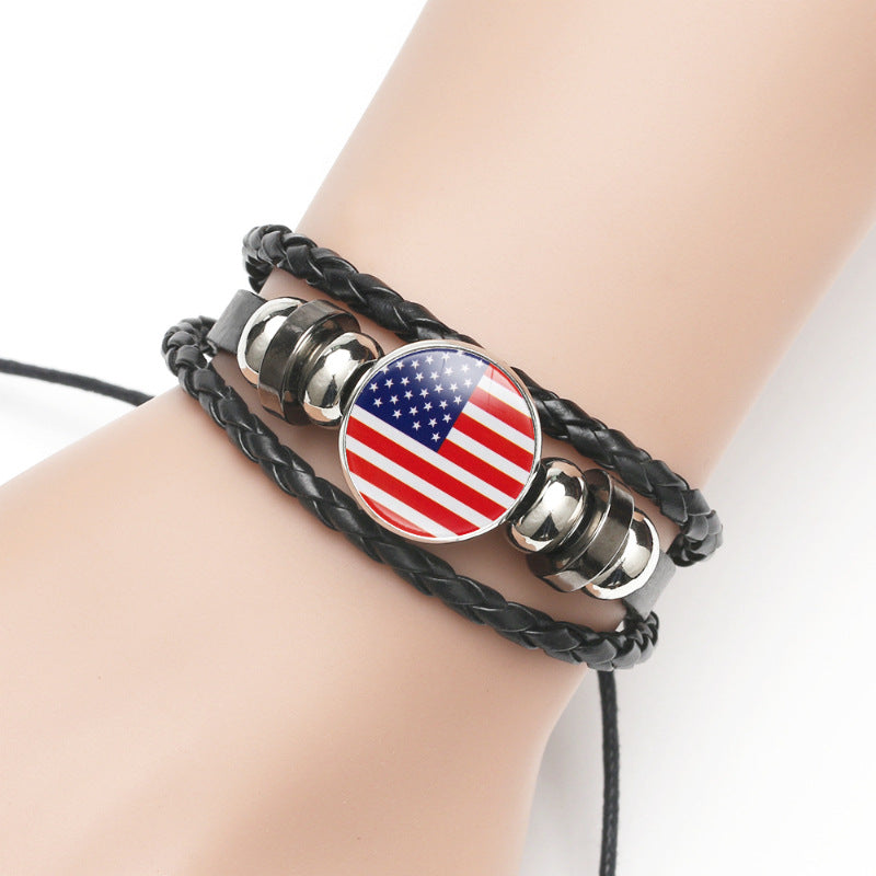 Flag Time Stone Cattle Leather Accessories Bracelets