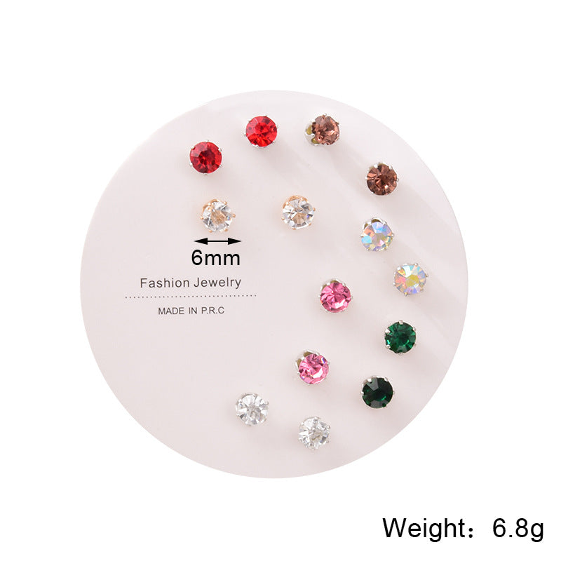 Women's Week Suit Simple Small Combination Korean Earrings