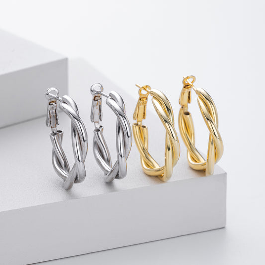 Women's Retro Style Design Twist Elegant High Earrings