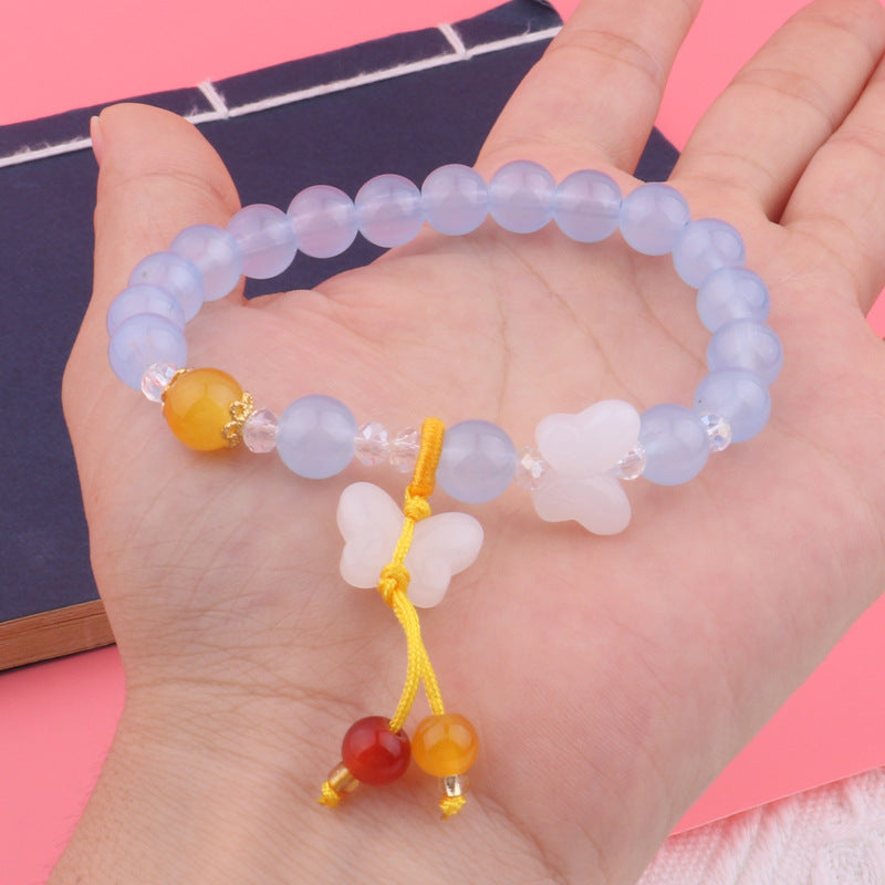 Candy Color Butterfly Beaded Female Imitation Bracelet