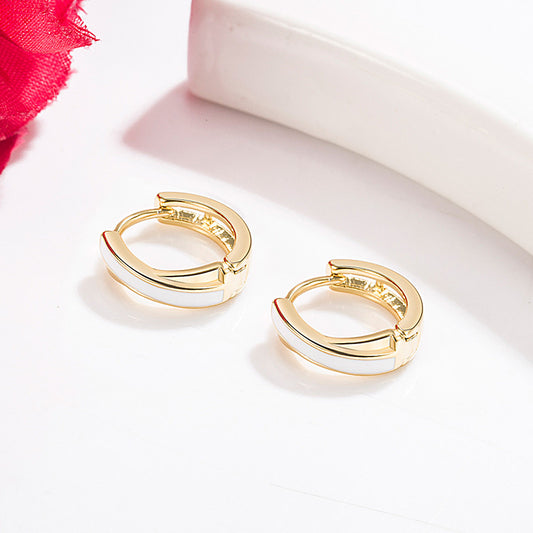 Korean Style Imitation Shell Female Light Luxury Gold Earrings