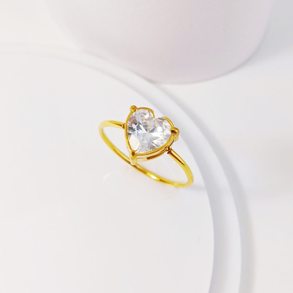 Women's Luxury Fashion Personality Love Heart-shaped Vacuum Rings