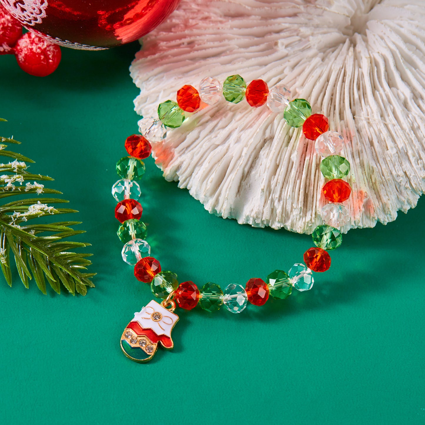 Ornament Crystal String Beads Female Santa Bracelets