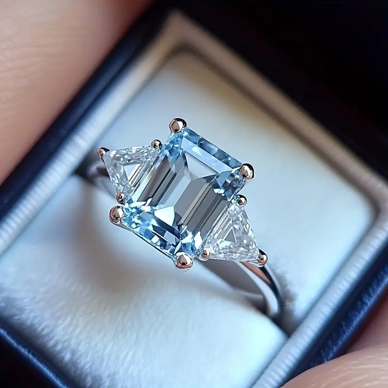 Princess Square Affordable Luxury Style Niche Rings