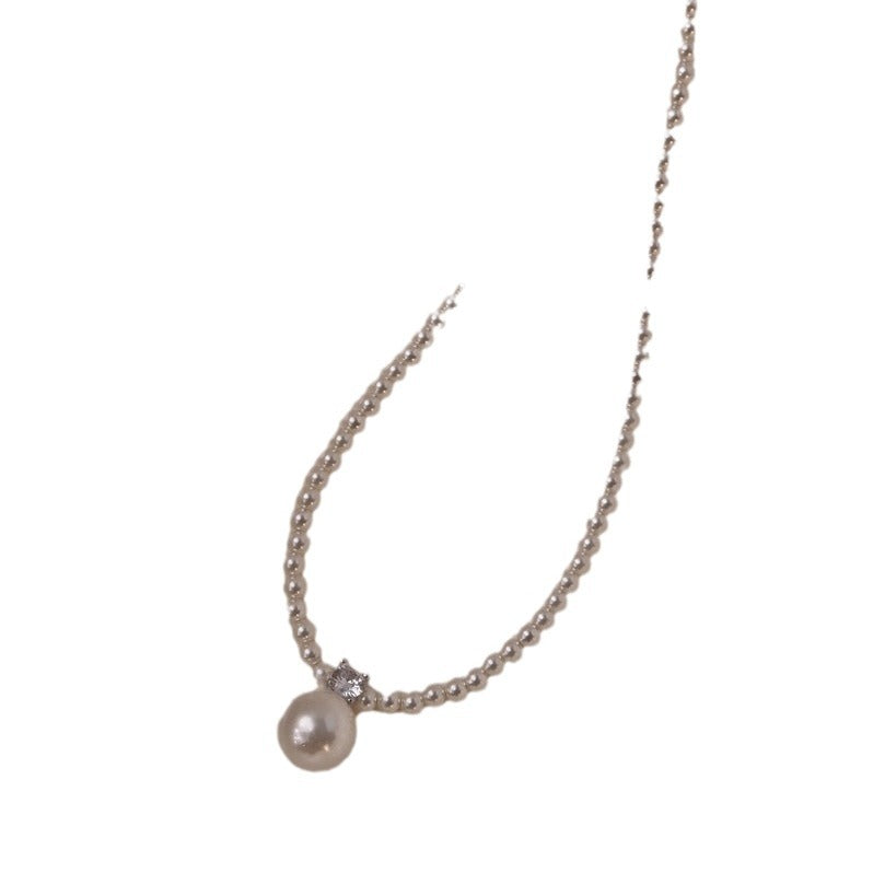 Women's Micro Inlaid Zircon Pearl Niche Design Clavicle Chain Necklaces