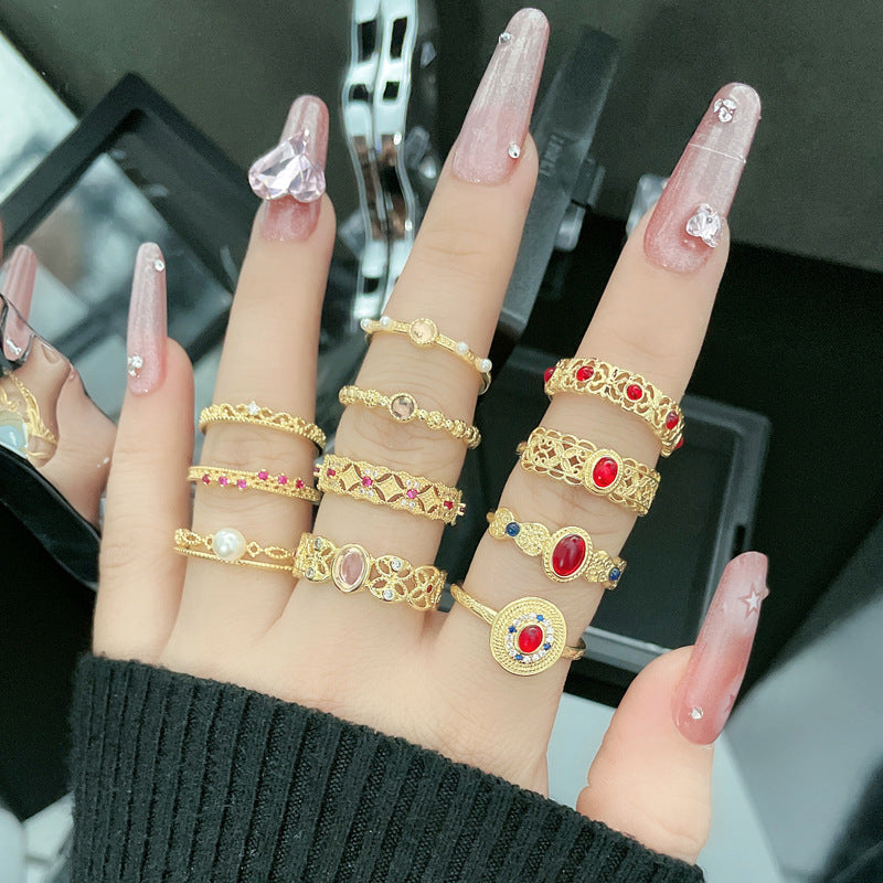 Opening Female Cold Style Metal Sweet Cool Rings