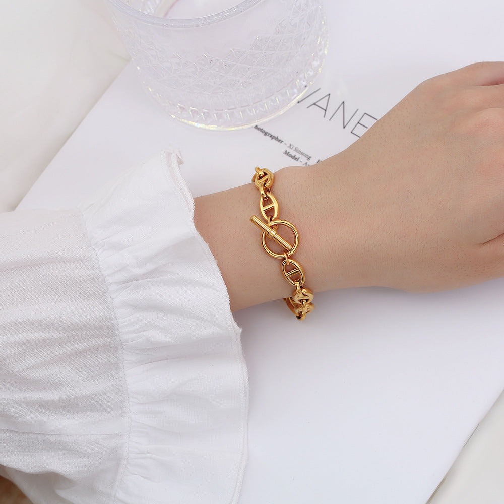 Style Trendy Jewelry Gold-plated Stainless Steel Bracelets