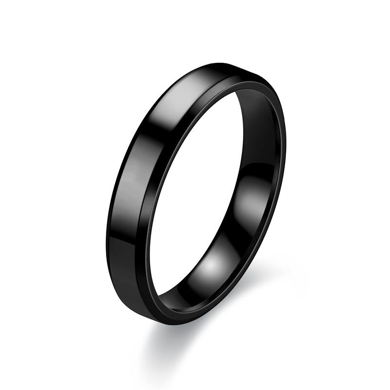Style Simple Glossy Couple Pair Of Titanium Rings