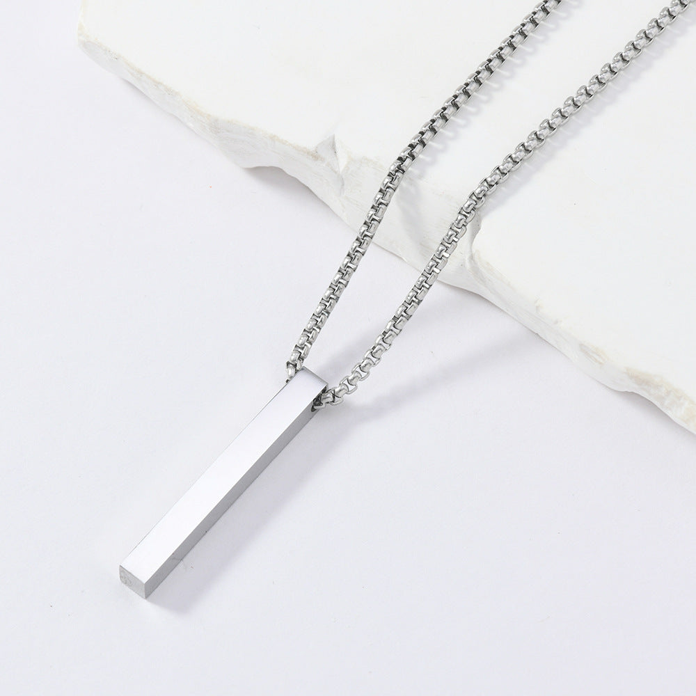 Men's Stainless Steel Hip Hop Cold Style Rectangular Necklaces