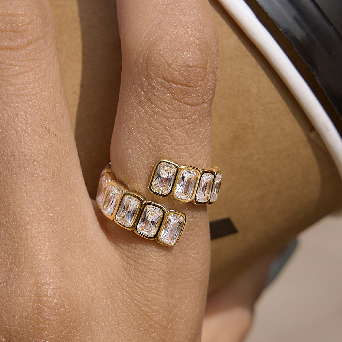 Titanium Steel Zircon Niche High-grade Stainless Ring