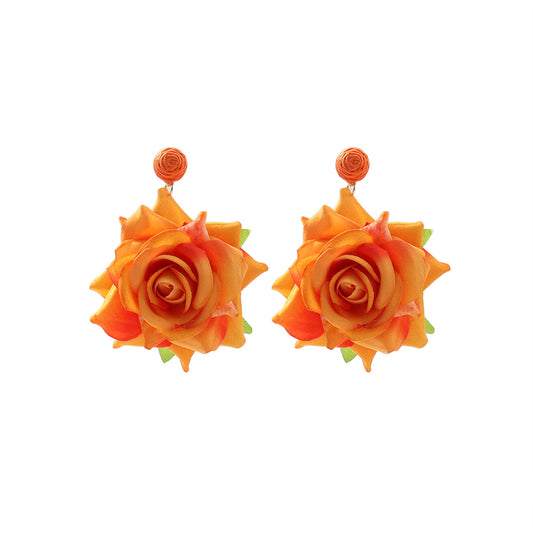 Women's Artificial Flower Light Luxury High-grade Temperament Sweet Earrings
