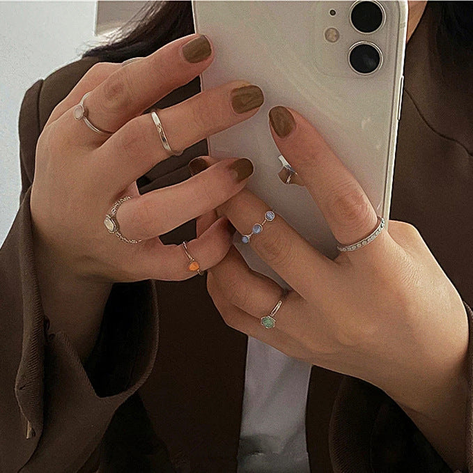 Rhinestone Index Finger Combination Pieces Suit Rings