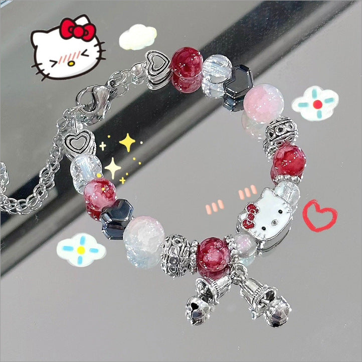 Pack Dopamine Cat Wind Bell Candy Beaded Bracelets