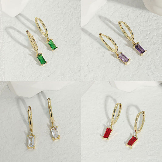 Women's Fashionable High-grade Tassel Rectangular Sterling Sier Ear Clip Niche Exquisite Earrings