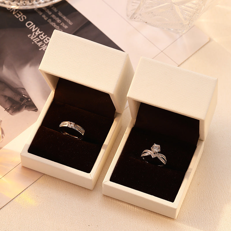 Karat Diamond Wedding Couple Ceremony Props Adjustable Rings