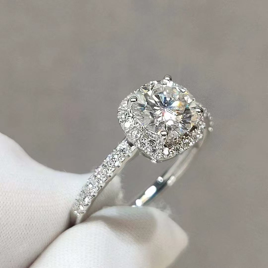 Cube Princess Square Bag Full Diamond Karat Wedding Ring