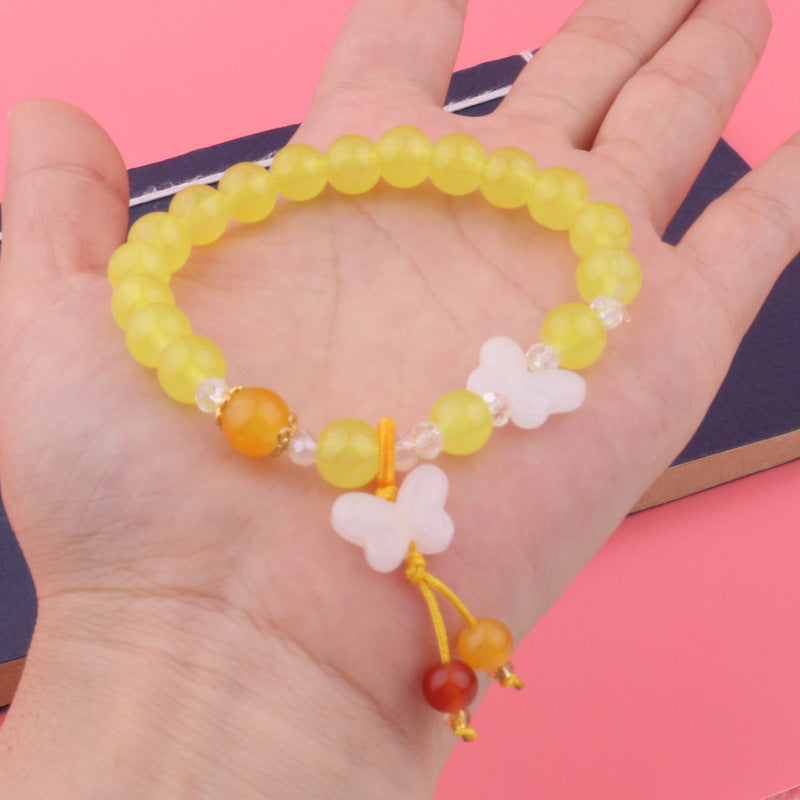 Candy Color Butterfly Beaded Female Imitation Bracelet
