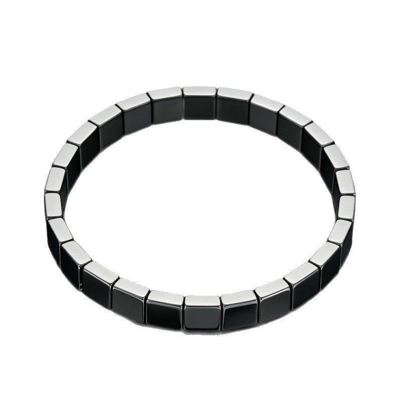 Xi Haematite Small Square Personality Simple Bracelet