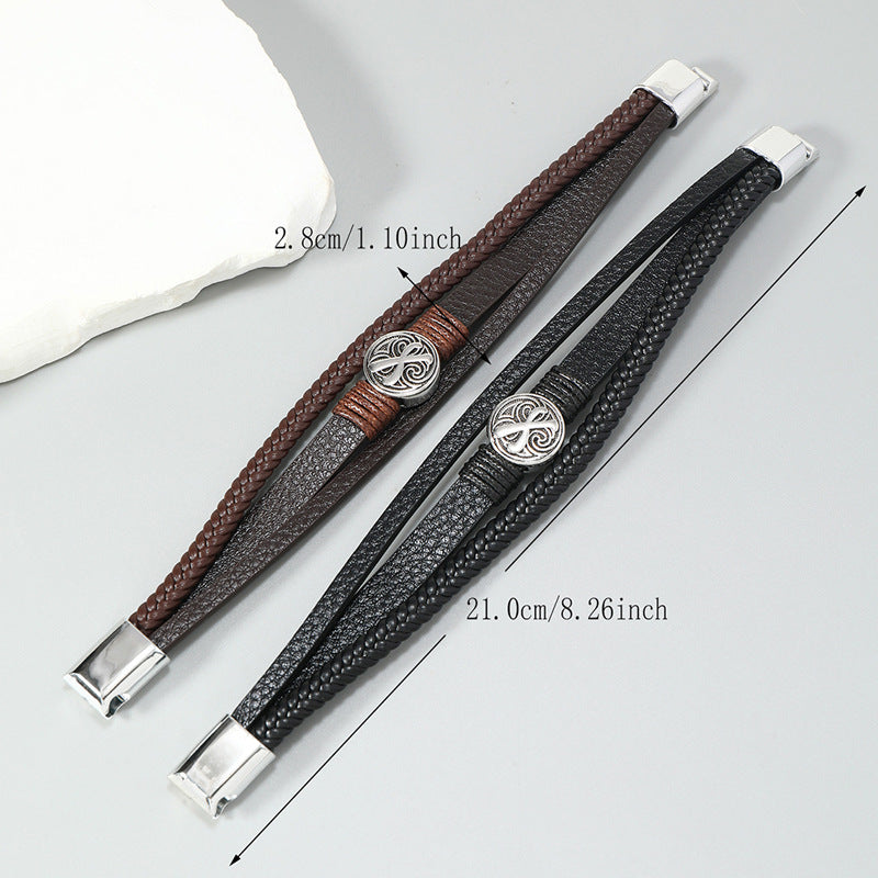 Men's Weaving Simple Trendy Fashion Magnetic Buckle Bracelets