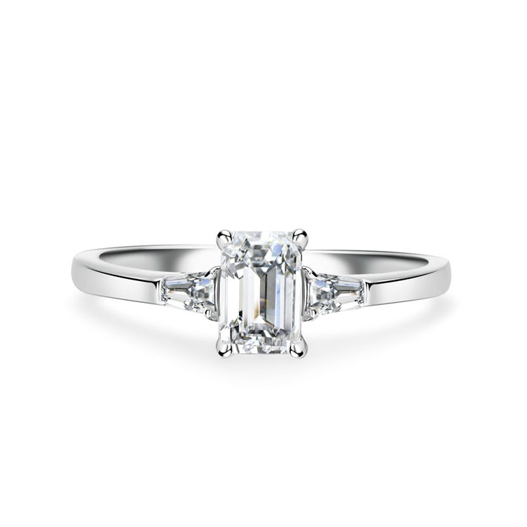 Women's Sterling Sier Zircon Combination Twin Index Finger Tail Rings