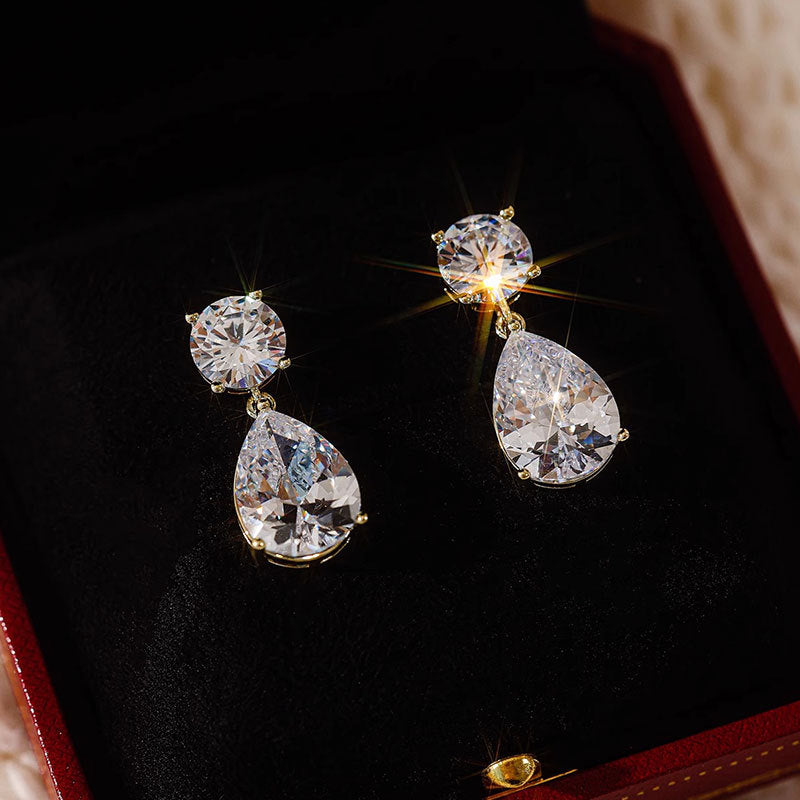 Women's Sterling Sier Drop Moissanite Light Luxury Rings
