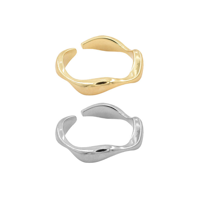 Gold Sier Two-color Index Finger With Opening Female Rings