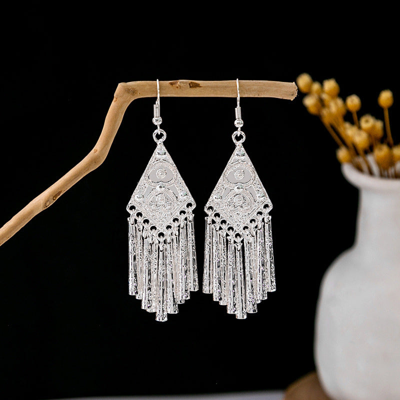 Imitation Miao Sier Ethnic Style Peacock Earrings