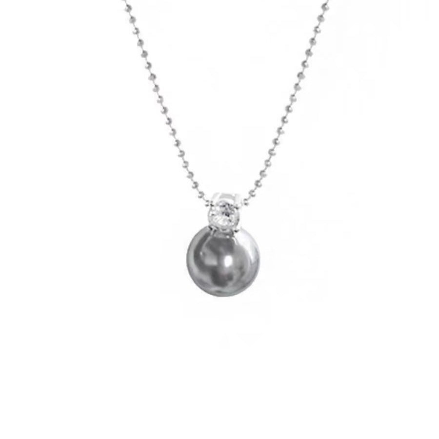 Circle Pearl Zircon Female Niche Sweater Necklaces