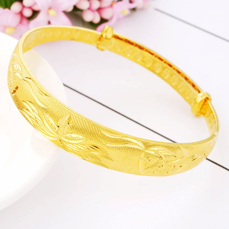 Women's Placer Gold Ancient No Color Fading Summer High-grade Dragon Phoenix Bracelets