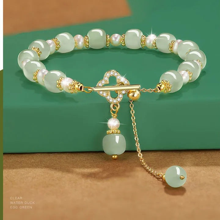 Imitation Natural Green Agate Chalcedony Female Bracelets