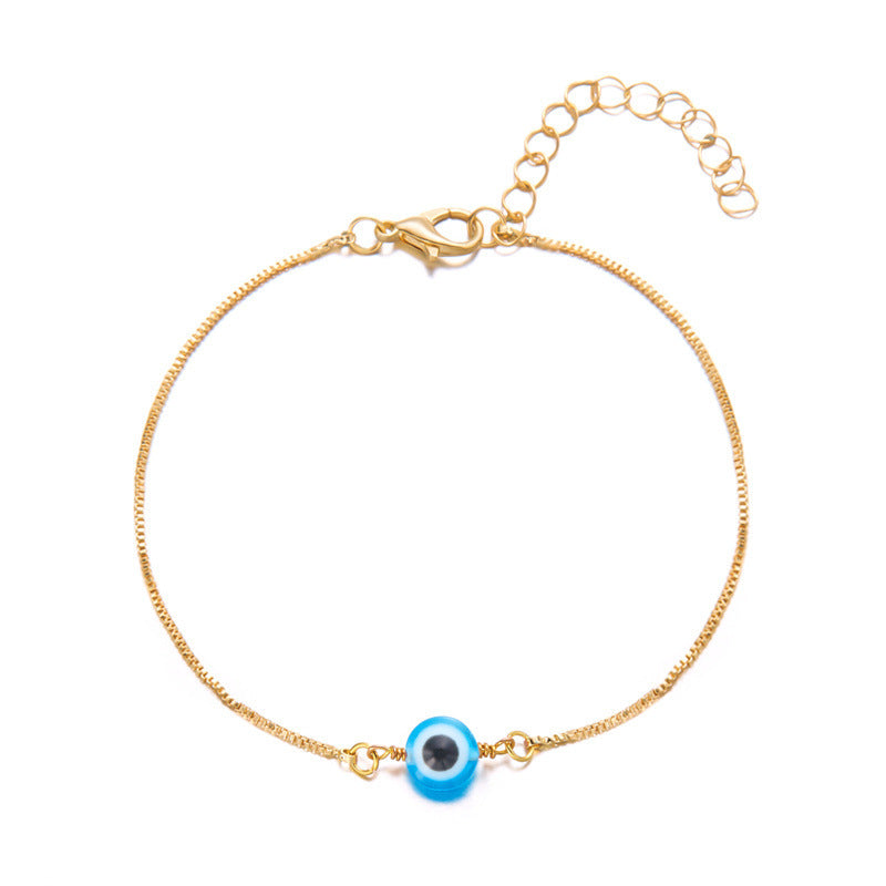 Bohemian Simple Resin Devil's Eye Anklet Round Turkish Bracelets