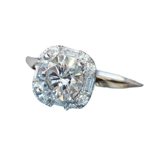 Round Shiny Diamond Female Supply Nightclub Queen Party Ring