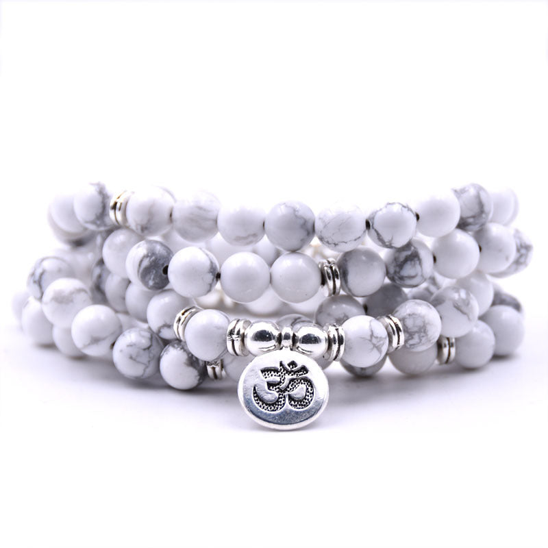 Women's Natural Stone Faith Inspirational Beads Elastic Bracelets