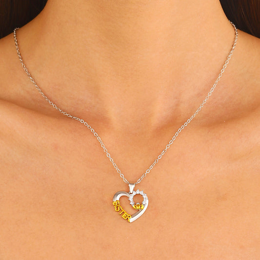 Heart Micro Inlaid Zircon Clavicle Chain Necklaces