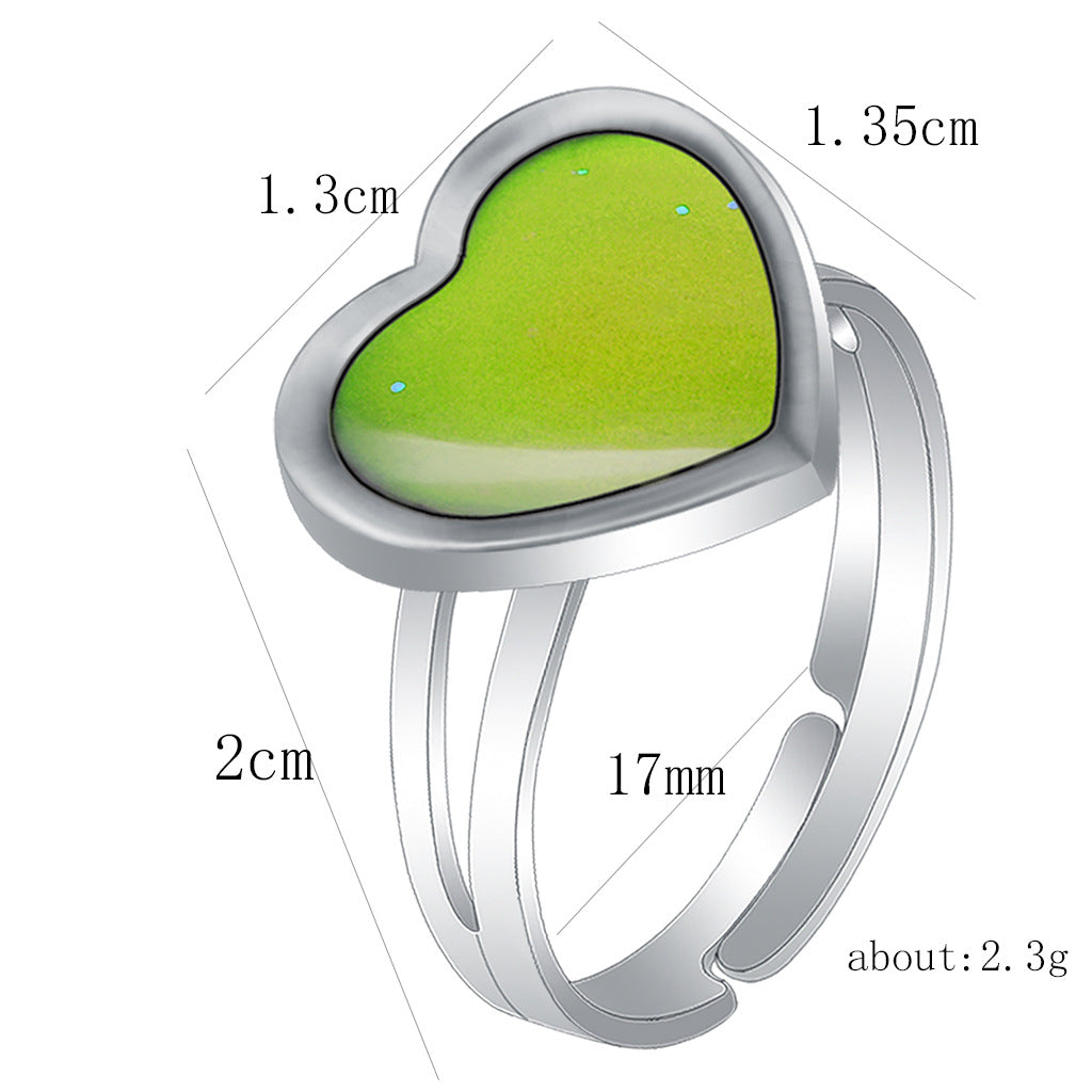 Bohemian Female Heart Shaped Love Warm Ring