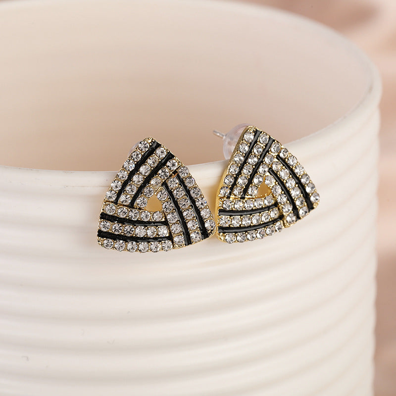 Fashion Geometry Pattern Diamond Female Korean Earrings