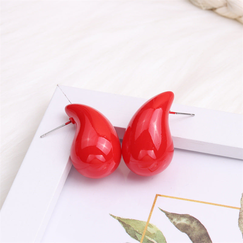 Glossy Fat Drops Ear Simple Personality Earrings