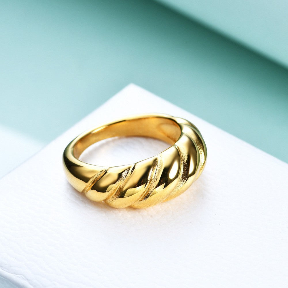 Creative Simple Stainless Steel Casting Gold Rings