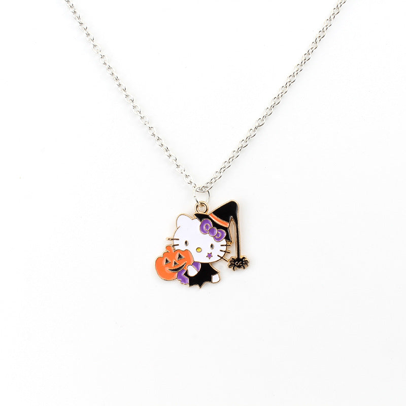 Demon Ghost Hello Kitty Alloy Dripping Necklaces