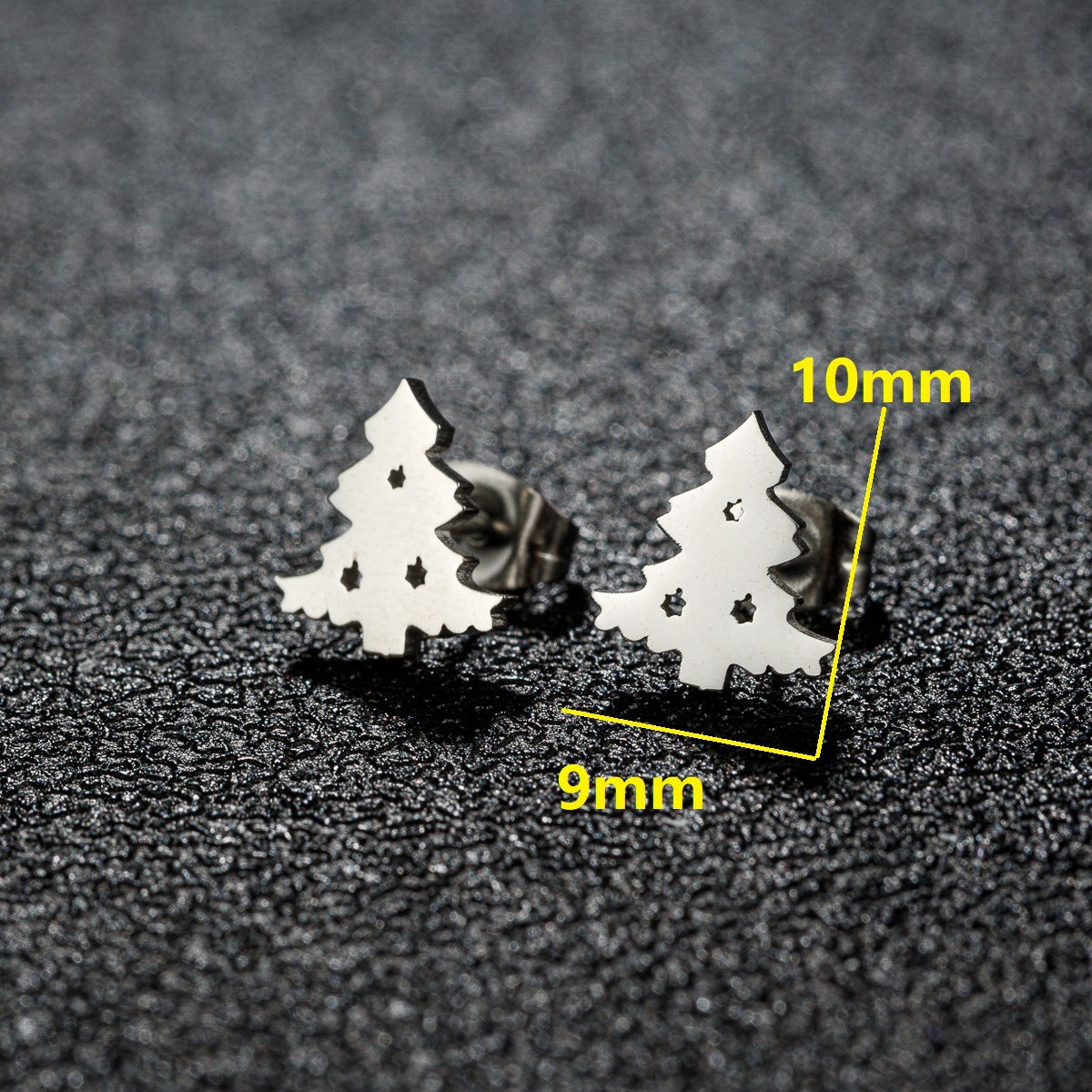 Christmas Stainless Steel Mini Compact Plant Earrings