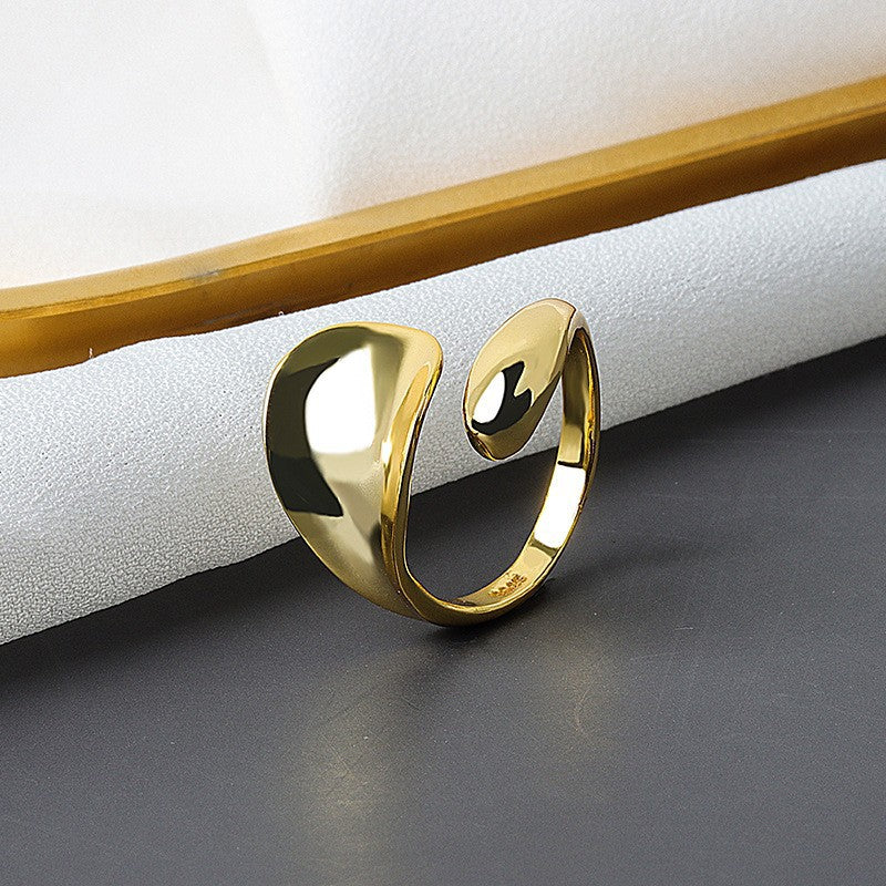 Alloy Geometric Glossy Simple Opening Adjustable Rings