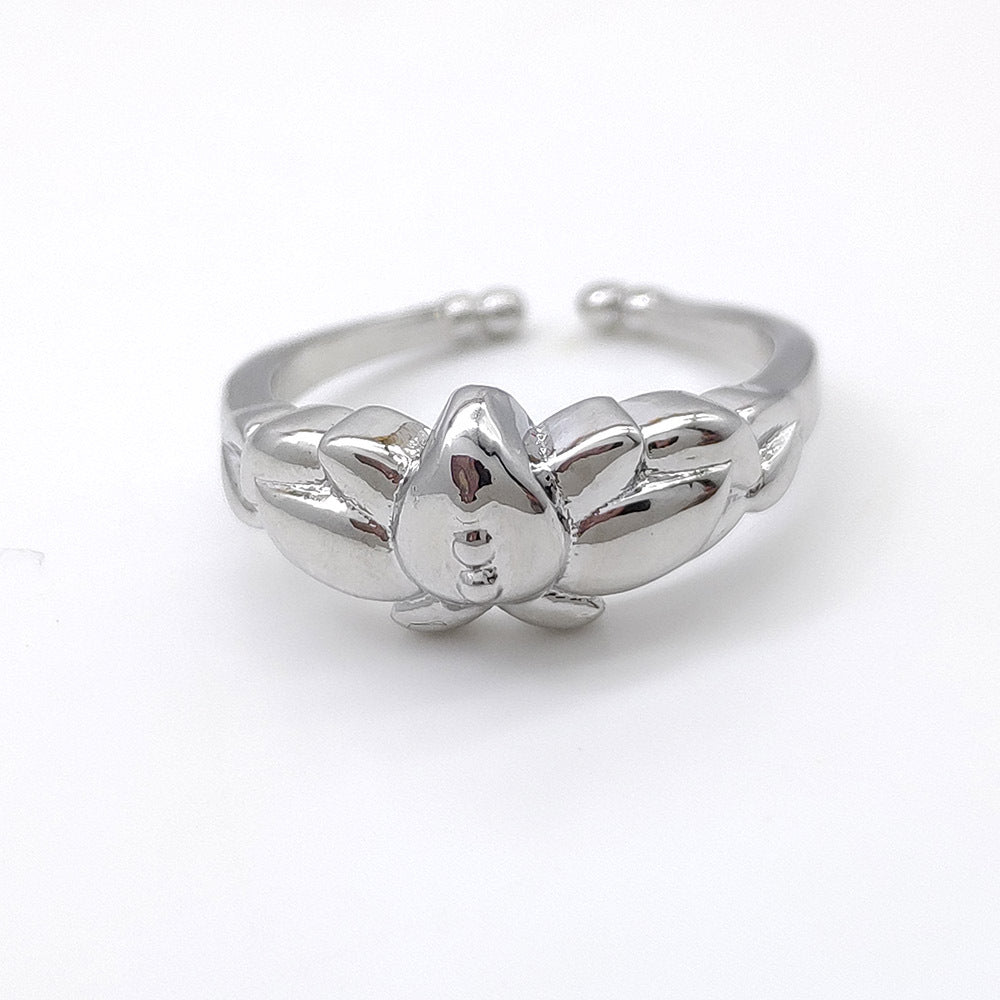 Fu Lillian Mirror Lotus Flower Open Rings