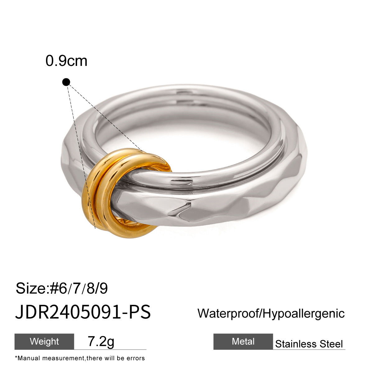 Ornament Stainless Steel Simple High-grade Twin Rings