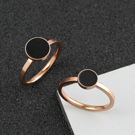 Women's Style Stainless Steel Ornament Welding Round Size Rings