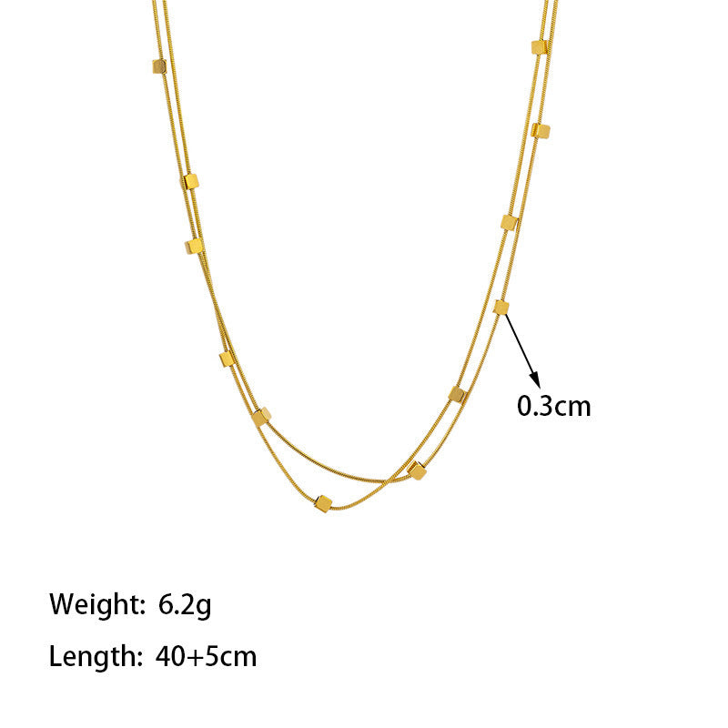 Women's Square Light Luxury Design Sense Niche Clavicle Chain Necklaces