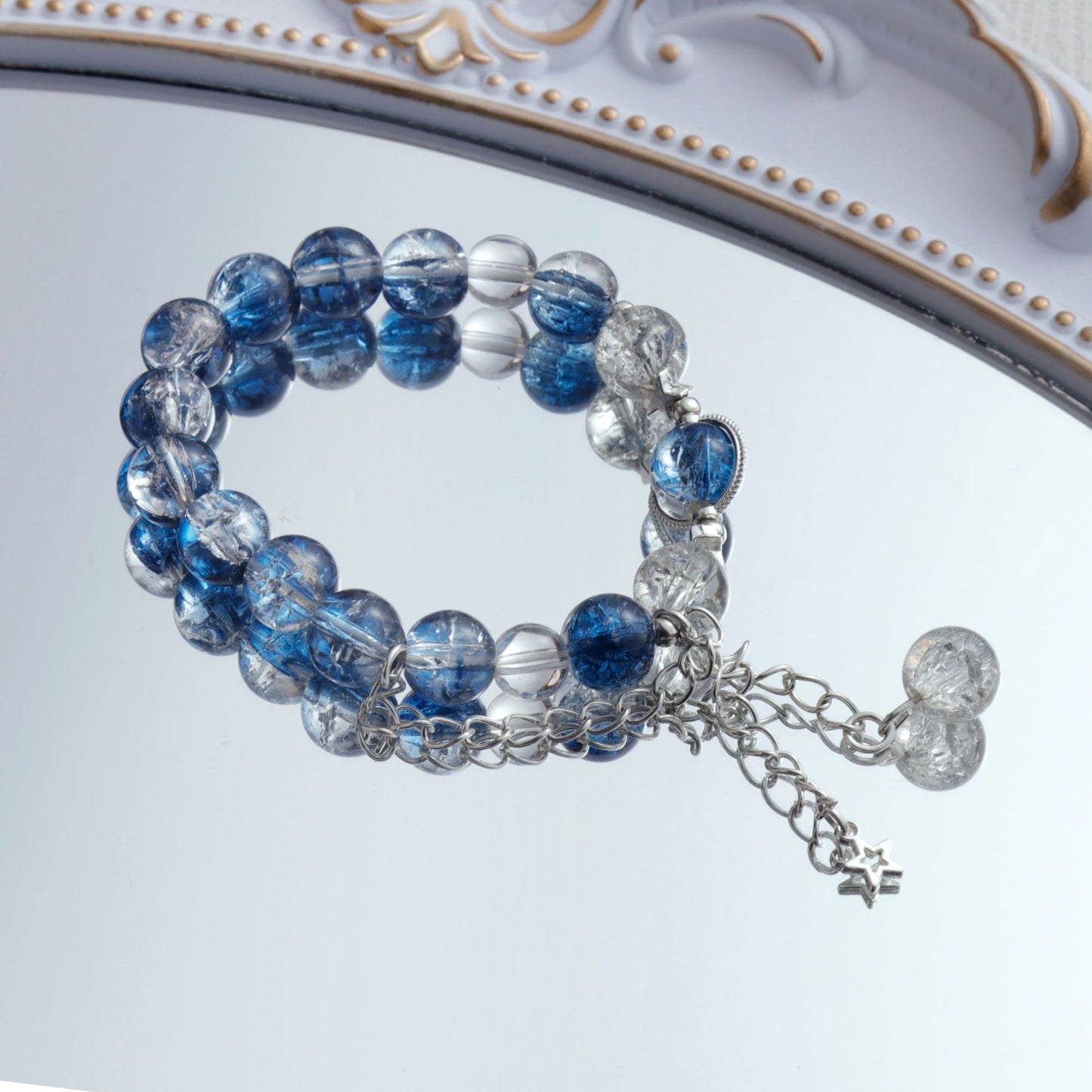 Clothing Glass Floral Beads Fresh Pastoral Tourist Attractions Elastic Bracelets