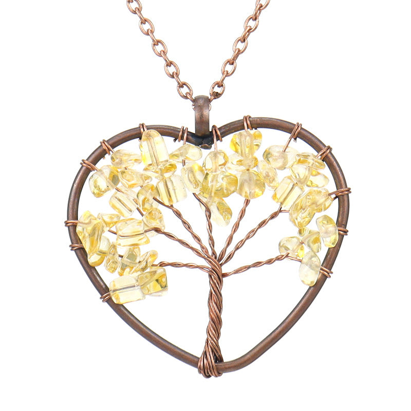 Copper Wire Winding Crystal Gravel Lucky Necklaces